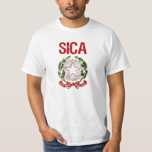 Sicaのイタリア人の姓 Tシャツ (正面)