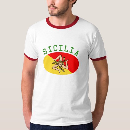 Siciliaの旗のTシャツ Tシャツ (正面)