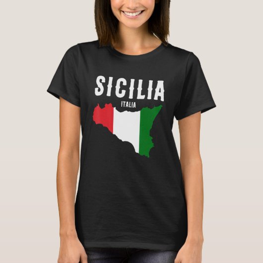 Sicilia Flag Sicily Palermo Italy 19 Tシャツ (正面)