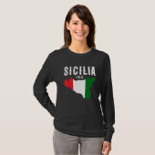 Sicilia Flag Sicily Palermo Italy 19 Tシャツ (正面フル)