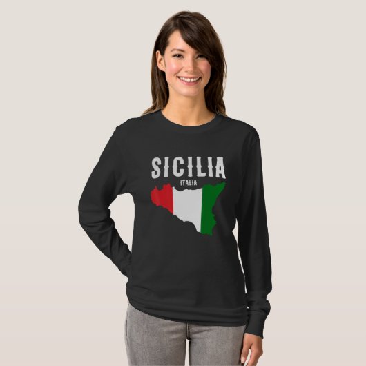 Sicilia Flag Sicily Palermo Italy 19 Tシャツ (正面フル)