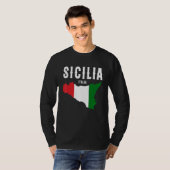 Sicilia Flag Sicily Palermo Italy 19 Tシャツ (正面フル)