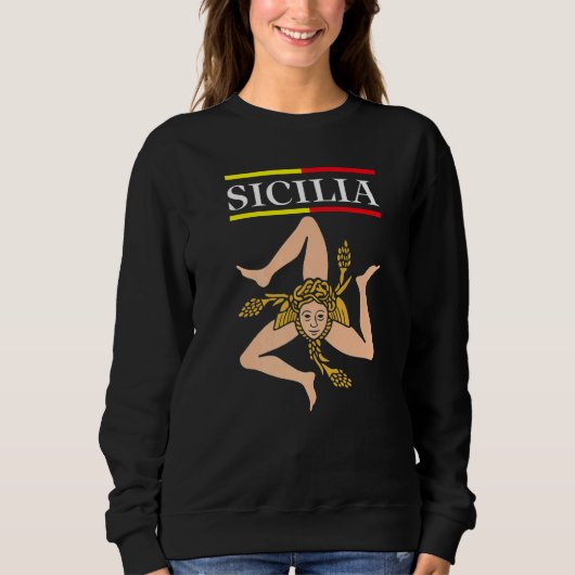 Sicilia Flag Sicily Palermo Italy 1 スウェットシャツ (正面)