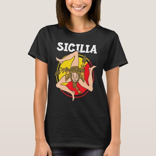 Sicilia Flag Sicily Palermo Italy 1 Tシャツ (正面)