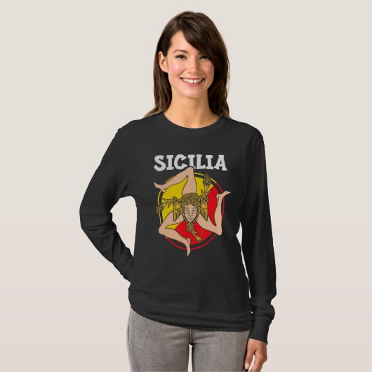 Sicilia Flag Sicily Palermo Italy 1 Tシャツ (正面フル)
