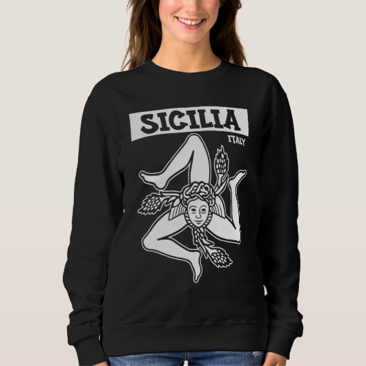Sicilia Flag Sicily Palermo Italy 2 スウェットシャツ (正面)