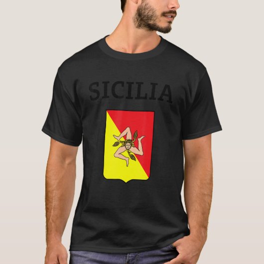 Sicilia Flag Sicily Palermo Italy 2 Tシャツ (正面)
