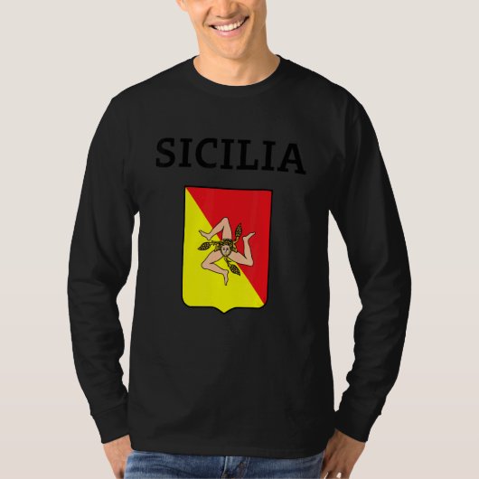 Sicilia Flag Sicily Palermo Italy 2 Tシャツ (正面)