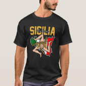Sicilia Flag Sicily Palermo Italy 32 Tシャツ (正面)