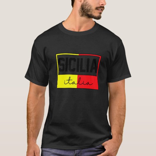 Sicilia Flag Sicily Palermo Italy  33 Tシャツ (正面)