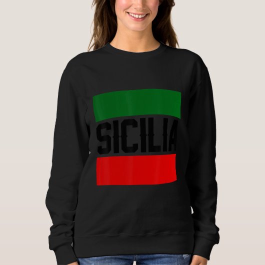 Sicilia Flag Sicily Palermo Italy 37 スウェットシャツ (正面)