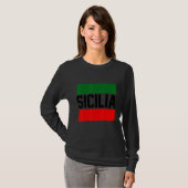 Sicilia Flag Sicily Palermo Italy 37 Tシャツ (正面フル)
