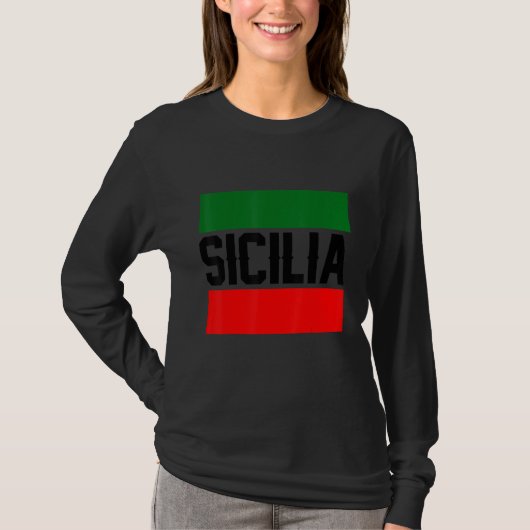 Sicilia Flag Sicily Palermo Italy 37 Tシャツ (正面)