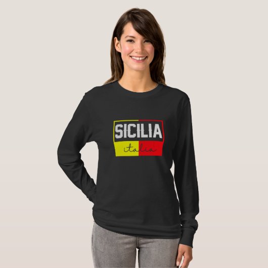 Sicilia Flag Sicily Palermo Italy  39 Tシャツ (正面フル)
