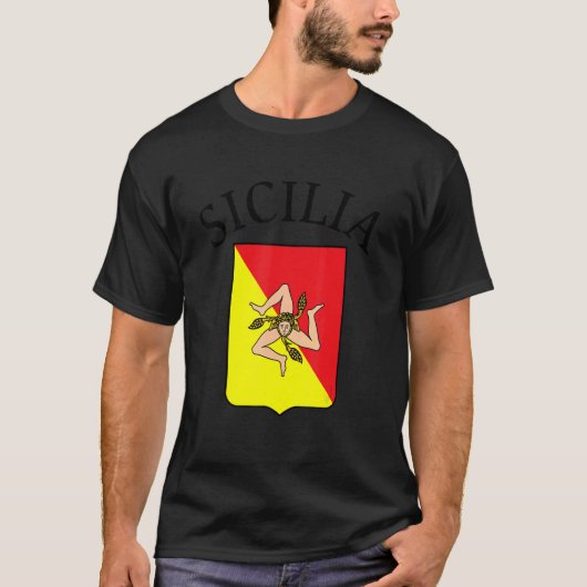 Sicilia Flag Sicily Palermo Italy 5 Tシャツ (正面)