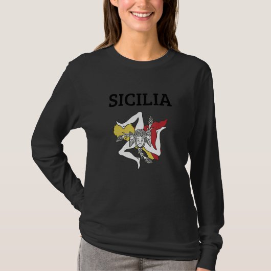 Sicilia Flag Sicily Palermo Italy 9 Tシャツ (正面)