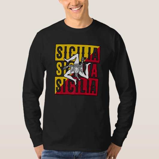 Sicilia Flag Sicily Palermo Italy Tシャツ (正面)