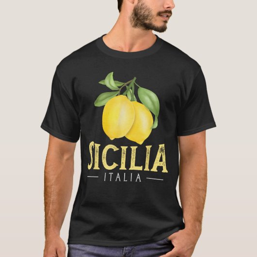 Sicilia Italia Italian Lemons Proud Sicilian retro Tシャツ (正面)