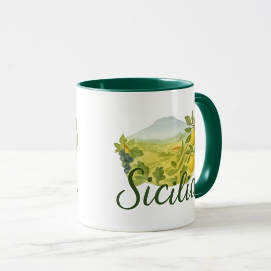 Sicilia Mt.Etna Design Mug マグカップ (正面右)