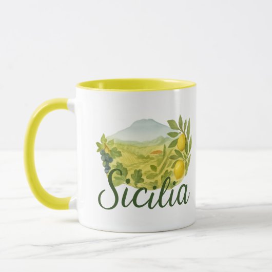 Sicilia Mt.Etna Design Mug マグカップ (左)