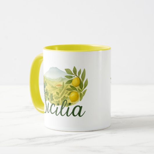 Sicilia Mt.Etna Design Mug マグカップ (正面左)