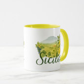 Sicilia Mt.Etna Design Mug マグカップ (正面右)