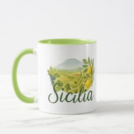 Sicilia Mt.Etna Design Mug マグカップ