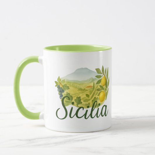 Sicilia Mt.Etna Design Mug マグカップ (左)