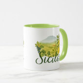 Sicilia Mt.Etna Design Mug マグカップ (正面右)