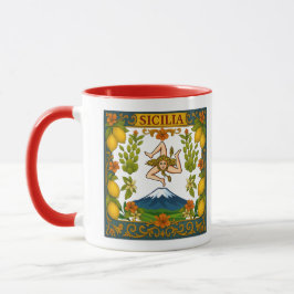 Sicilia Mt.Etna Trinacria Design Mug マグカップ
