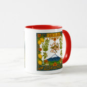 Sicilia Mt.Etna Trinacria Design Mug マグカップ (正面右)