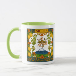 Sicilia Mt.Etna Trinacria Design Mug マグカップ