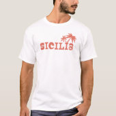 Sicilia Palm Island Sunset Tシャツ (正面)