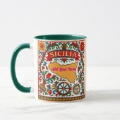 Sicilia Sicilian Design (customize with name) マグカップ (左)