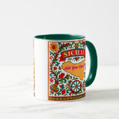 Sicilia Sicilian Design (customize with name) マグカップ (正面右)