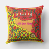 Sicilia Sicilian Design Tile (customize with name) アウトドアクッション (裏面)