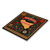Sicilia Sicilian Design Tile (customize with name) タイル (側面)
