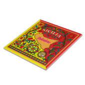 Sicilia Sicilian Design Tile (customize with name) タイル (側面)