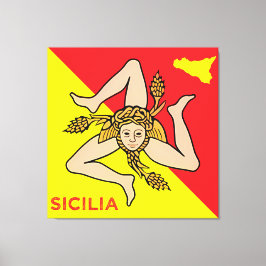 Sicilia Sicilian Flag of Sicily Trinacria Pillow キャンバスプリント