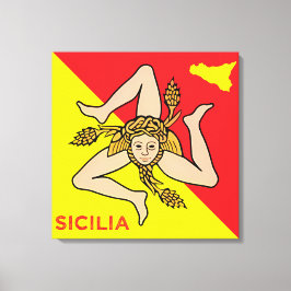 Sicilia Sicilian Flag of Sicily Trinacria Pillow キャンバスプリント