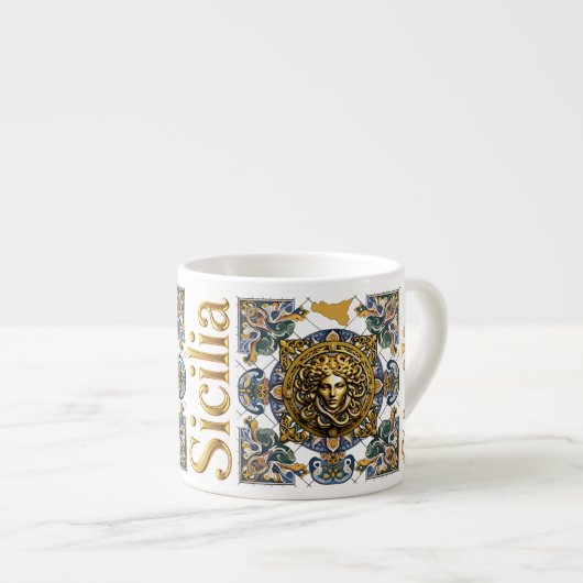 Sicilia Sicilian Pattern エスプレッソカップ (正面右)