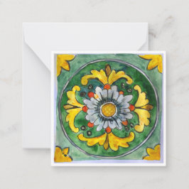 Sicilianセラミックタイル- P1 -フラットノートカード ノートカード