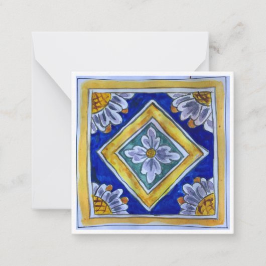 Sicilianセラミックタイル- P2 -フラットノートカード ノートカード (正面)