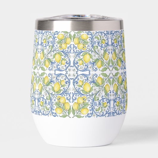 Sicilian Amalfi Lemon Mediterranean Blue Tile (正面)