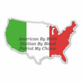 Sicilian American Italian Patriot USA Map  シール (正面)