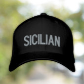 Sicilian black embroidered cap 刺繍入りキャップ