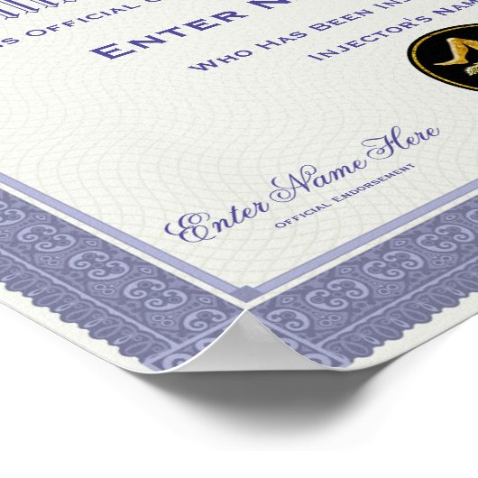 Sicilian By Injection Certification Funny ポスター (角)