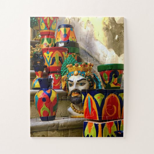 Sicilian Head Planters & Colorful Ceramics | Noto ジグソーパズル (縦)