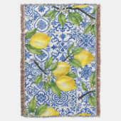 Sicilian Lemon, Mediterranean Home Decor スローブランケット (正面縦)