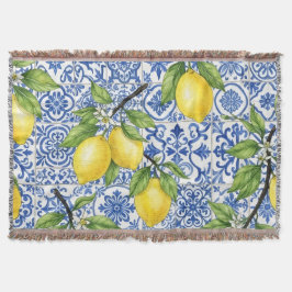 Sicilian Lemon, Mediterranean Home Decor スローブランケット
